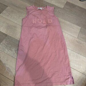 Country Road Pink Sleeveless Cotton Dress Embossed Logo Women NEW XS